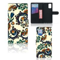 Wallet Case Samsung Galaxy A02s | M02s Barok Flower Wallet Case Samsung Galaxy A02s | M02s Barok Flower