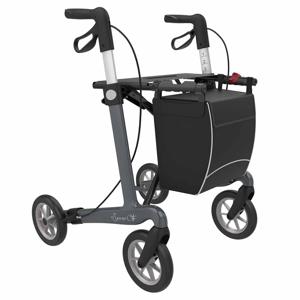 Server CF carbon ultralichtgewicht rollator | Gewicht: 5,4 kg | Kleur: Antraciet | Soft banden | Large (standaard) 165 - 200 cm | Rehasense
