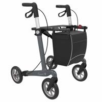 Server CF carbon ultralichtgewicht rollator | Gewicht: 5,4 kg | Kleur: Antraciet | Soft banden | Large (standaard) 165 - 200 cm | Rehasense