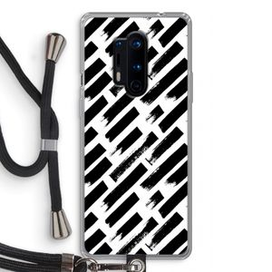 Zwarte vegen: OnePlus 8 Pro Transparant Hoesje met koord