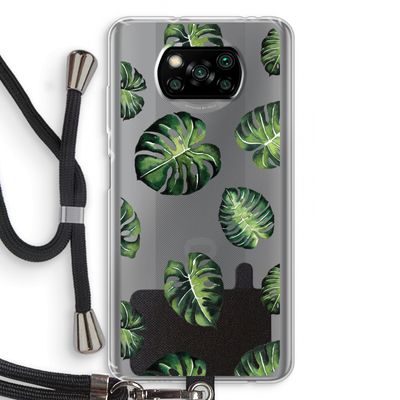 Tropische bladeren: Xiaomi Poco X3 NFC Transparant Hoesje met koord