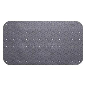 5Five Anti-slip badkamer douche/bad mat - grijs - 70 x 35 cm - rechthoekig - Badkamermat