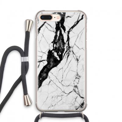 Witte marmer 2: iPhone 7 PLUS Transparant Hoesje met koord