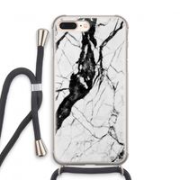 Witte marmer 2: iPhone 7 PLUS Transparant Hoesje met koord