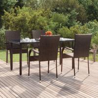 5-delige Tuinset poly rattan bruin