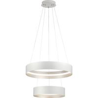 LED Hanglamp - Musterring Loop - 1 Lichtpunt van 55 Watt - Rond - Dimbaar - Aanpasbare Lichtkleur - Hoogte Aanpasbaar - Geheugenfunctie - Nachtlamp - Mat Wit - Metaal