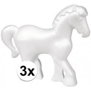 3x Piepschuim paarden 15 cm   -