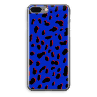 Blue Leopard: iPhone 8 Plus Transparant Hoesje