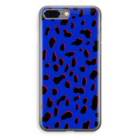 Blue Leopard: iPhone 8 Plus Transparant Hoesje