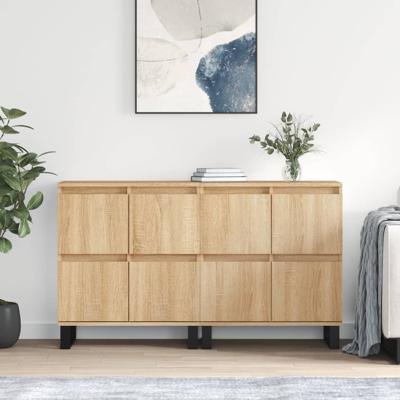 Dressoirs 2 st bewerkt hout sonoma eikenkleurig