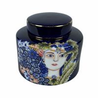 Vaas DKD Home Decor Gezicht Porselein Blauw Multicolour 17 x 17 x 16 cm