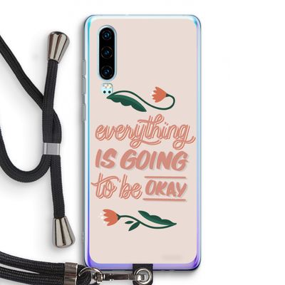 Optimistic flower girl: Huawei P30 Transparant Hoesje met koord
