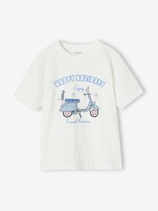 Jongensshirt met scootermotief wit