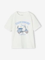 Jongensshirt met scootermotief wit