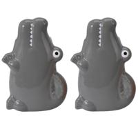 Waterverdamper radiator - 2x - krokodil - kinderkamer - kunststeen - 17 cm - luchtbevochtiger