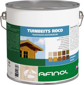 Afinol Tuinbeits Roco Transparant Naturel Brown (naturelbruin) 2,5 liter