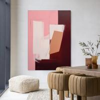 Urban Cotton Wandkleed 'Red Fields' 110 x 145cm in Frame - black