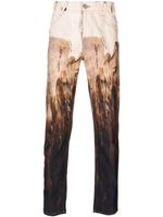 Vivienne Westwood painterly-print tapered cotton trousers - Marron - thumbnail