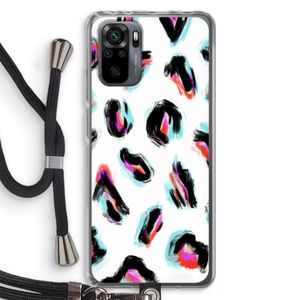Cheetah color: Xiaomi Redmi Note 10 Pro Transparant Hoesje met koord
