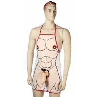 Piemel Schort - 3D - naakte man opdruk - polyester - 68 x 44 cm