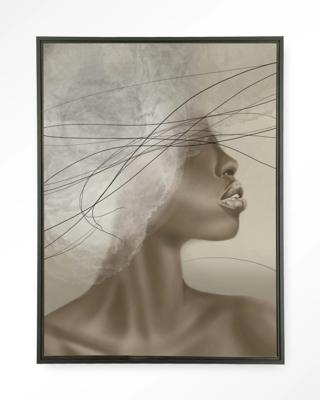 Urban Cotton Wandkleed 'Cloudy Thoughts' 80 x 110cm in Floating Frame - black Urban Cotton Wandkleed 'Cloudy Thoughts' 80 x 110cm in Floating Frame - black