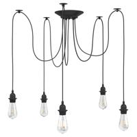 VidaXL Hanglamp met 5 lamphouders e27 metaal zwart