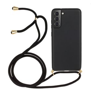 Lunso - Backcover hoes met koord - Samsung Galaxy S22 Plus - Zwart