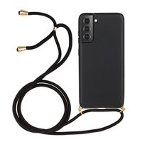 Lunso - Backcover hoes met koord - Samsung Galaxy S22 Plus - Zwart