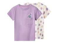 lupilu Set van 2 kinder T-shirts (Paars/wit, 98/104)