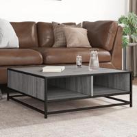 Salontafel 80x80x30 cm bewerkt hout en metaal grijs sonoma