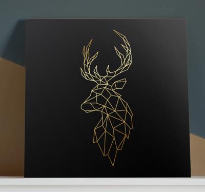 Canvas schilderij herten Gouden origami herten