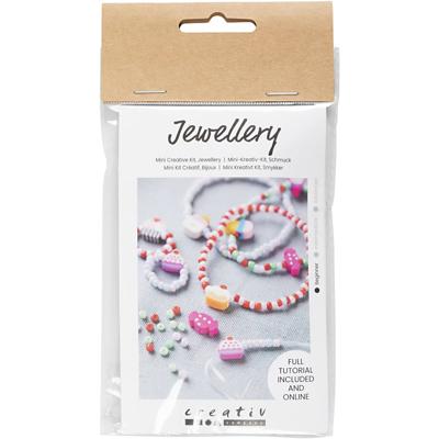 Creativ Company Mini hobbyset sieraden, elastische armband en ring, 1 doos