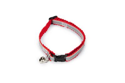 Beeztees Beeztees Kattenhalsband Reflecterend Grijs/Rood 24-29cm
