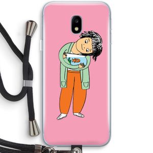 Visknuffel: Samsung Galaxy J3 (2017) Transparant Hoesje met koord