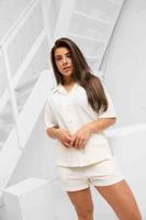 Malelions Seersucker Zomerset Dames Gebroken Wit - Maat S - Kleur: Wit | Soccerfanshop