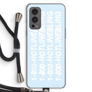 Hotline bling blue: OnePlus Nord 2 5G Transparant Hoesje met koord