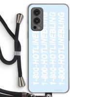 Hotline bling blue: OnePlus Nord 2 5G Transparant Hoesje met koord