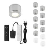 Set Led opbouwspot met afstandsbediening Parma zilver 3W dimbaar IP44 1-12 stuks