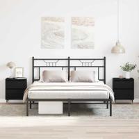 Nachtkastje met lade 2 pcs Zwart Eiken 40 x 35 x 50 cm