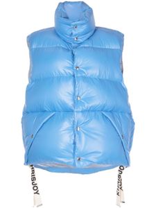 Khrisjoy gilet matelassé à bande logo - Bleu