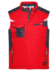 James & Nicholson JN825 Craftsmen Softshell Vest -STRONG- - Red/Black - 3XL