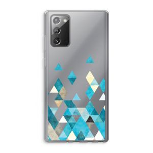 Gekleurde driehoekjes blauw: Samsung Galaxy Note 20 / Note 20 5G Transparant Hoesje