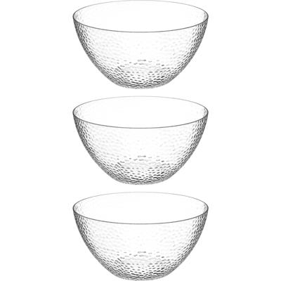 Secret de Gourmet - 3x stuks - Slakom/serveer schaal - relief kunststof - D25 cm
