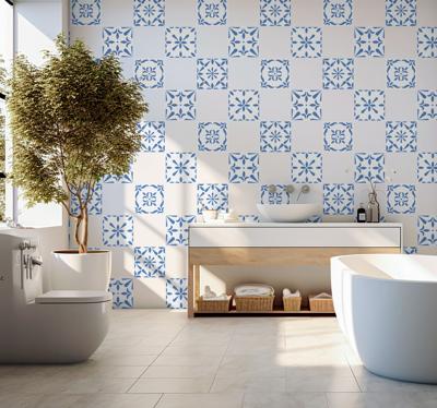 Portugese tegels badkamer sticker