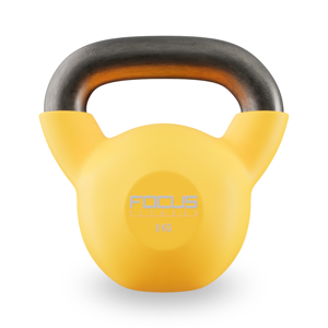 Kettlebell - Focus Fitness Vinyl - 8 kg - Geel