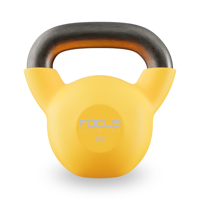 Kettlebell - Focus Fitness Vinyl - 8 kg - Geel - thumbnail