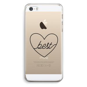 Best heart black: iPhone 5 / 5S / SE Transparant Hoesje