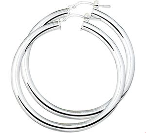 TFT Creolen Ronde Buis Zilver Glanzend 5 mm x 45 mm