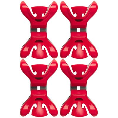 4x Slingers/decoratie ophangen slingerklemmen rood
