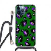 Green Cheetah: iPhone 13 Pro Max Transparant Hoesje met koord Green Cheetah: iPhone 13 Pro Max Transparant Hoesje met koord